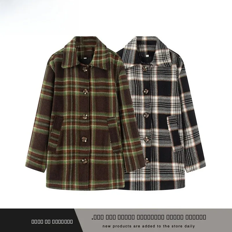 

Женское осенне-зимнее новое пальто с воротником на пуговицах и воротником-стойкой, длинное пальто больших размеров, уличное пальто из полиэфирного волокна 00%