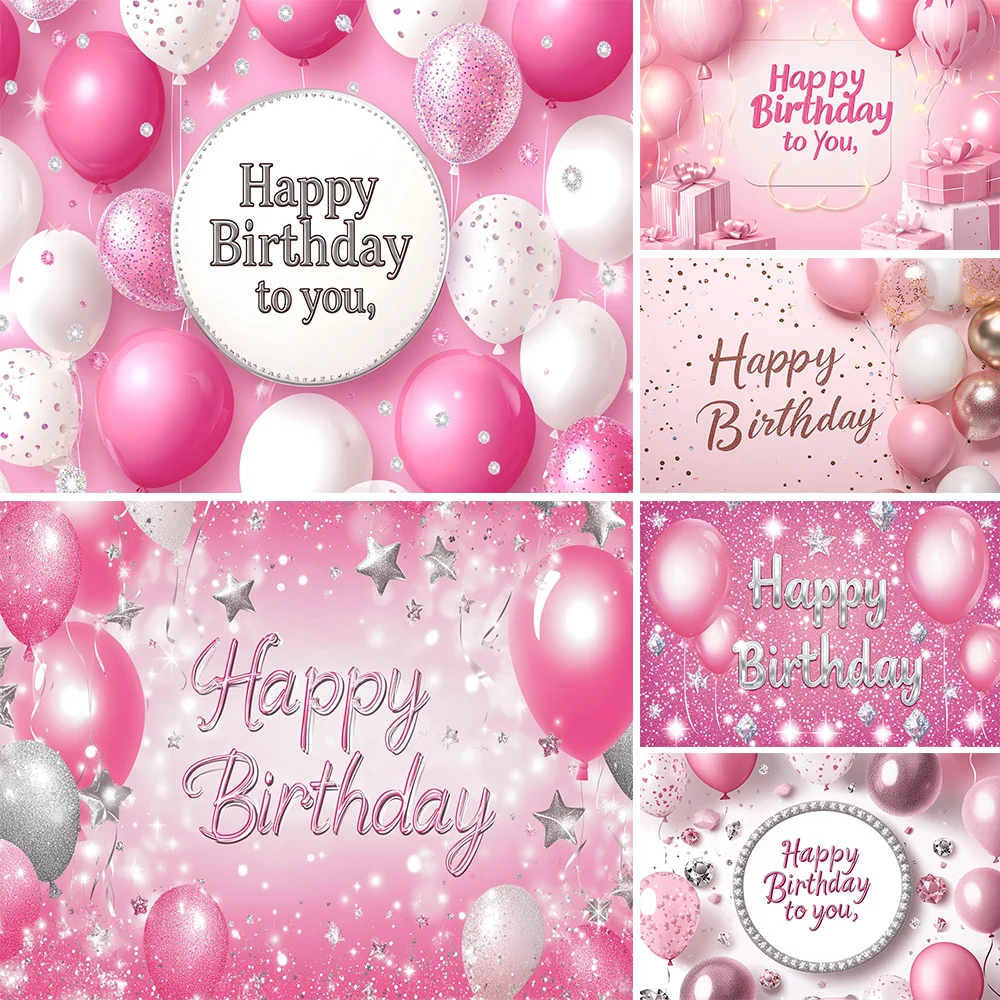 

Happy Birthday Banner Backdrop Shiny Diamonds 18th Birthday Decoration Canvas 30th Party Photography Background Custom Poster