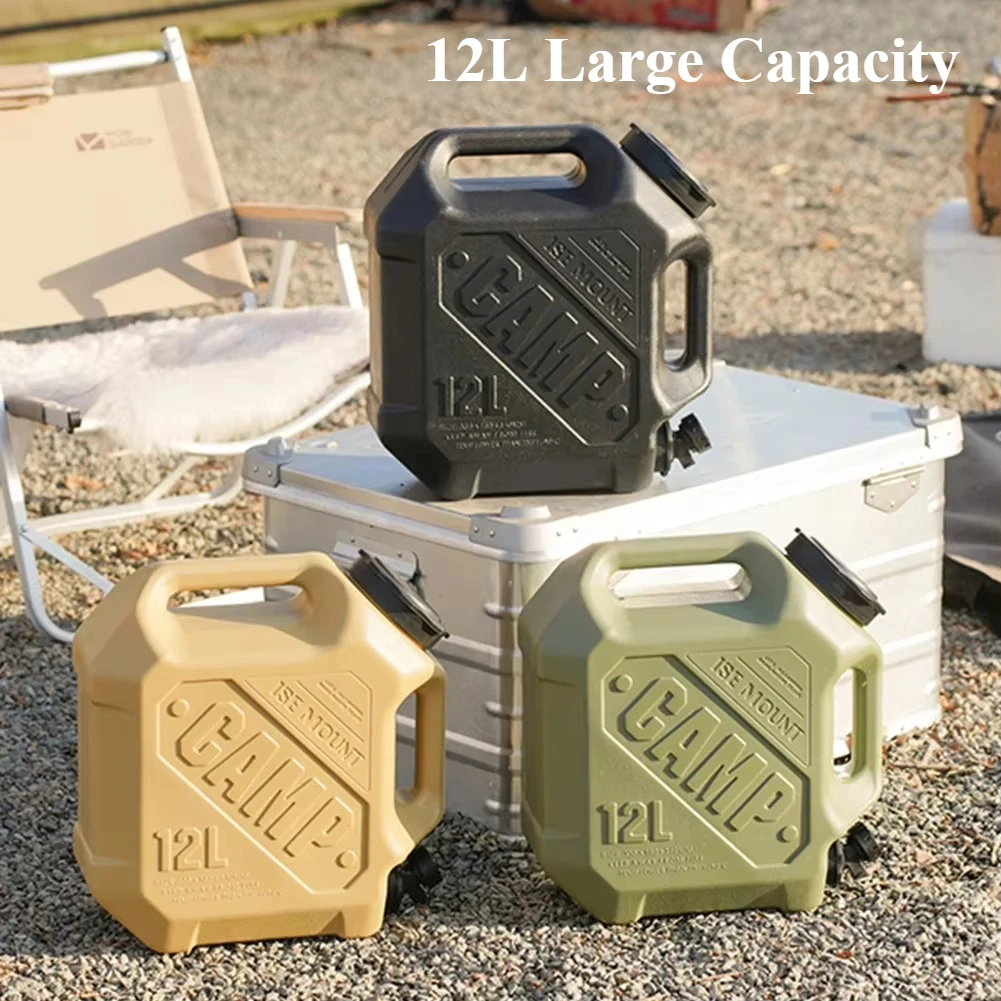 

Large Capacity 12L Water Bags for Camp Cooking Supplies, Portable Water Tank with Faucet Large Diameter Effluent Outdoor Bucket