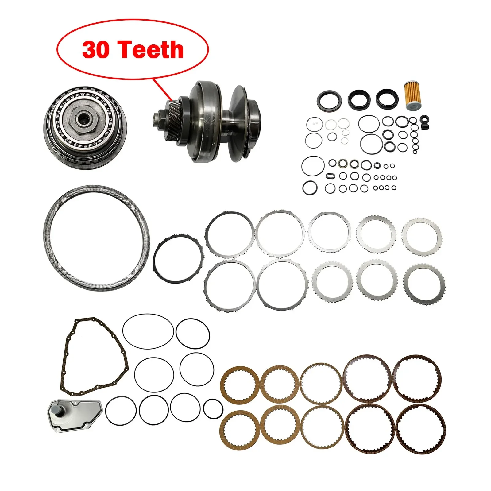 AP02 for Nissan NV200 March Sentra Chevrolet Spark 2011-2022 JF015E RE0F11A Transmission Master Rebuild Kit & Pulley Set with Belt