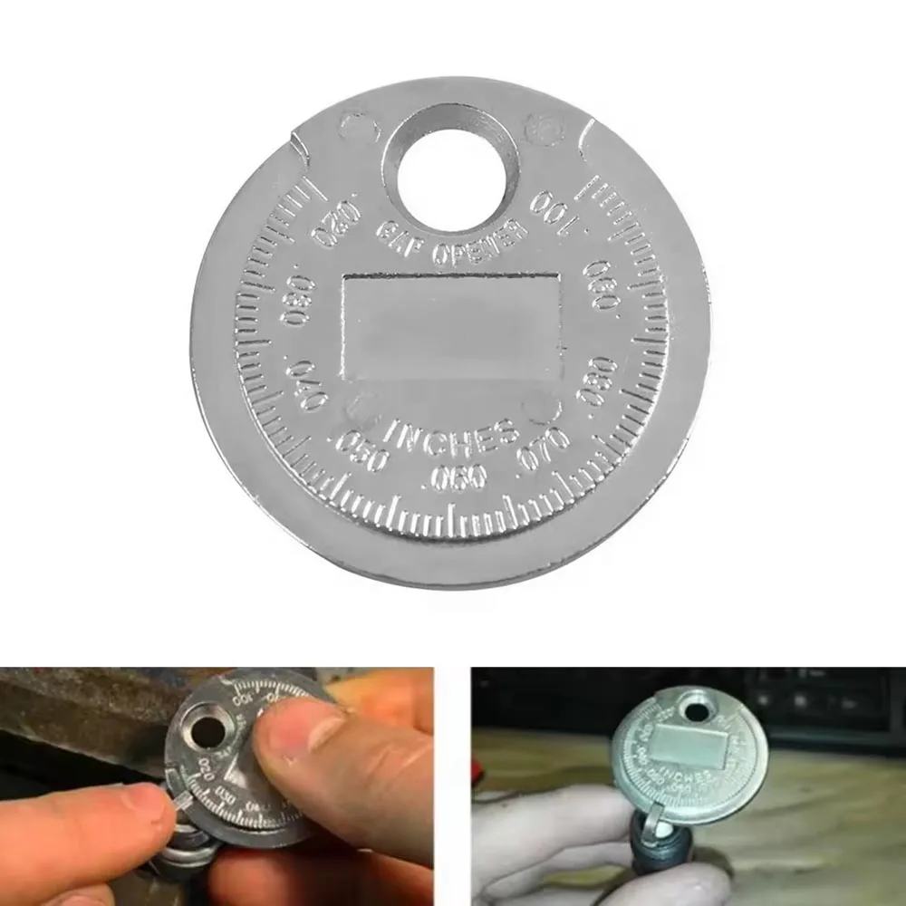 1 قطعة سبائك الزنك سيارة شرارة التوصيل غيج المزدوج قياس الموازين متري الإمبراطوري مكافحة الصدأ أداة قياس السيارات #2