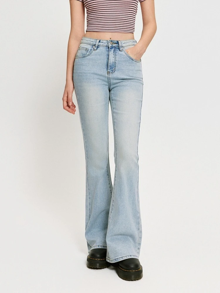 YESCCI Classic Jeans Autumn New Retro Sweet Bow Embroidery Women Pants Gradient Washed Gradient Color Denim Trousers S56440360
