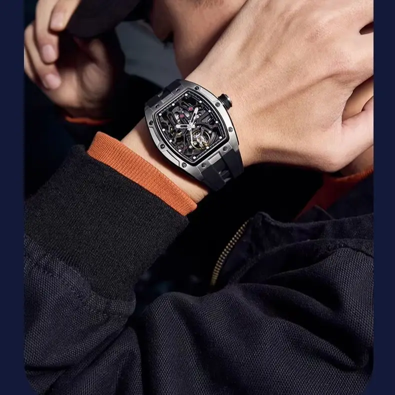 eighty-one TAKE THE CHANCE No.81 Factory Direct Mechanical Watches Stainless Steel Case Tourbillon Automatic Skeleton Dial Summe