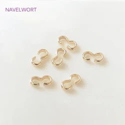 5mm*2.5mm Double Open Rings Connectors For Jewelry Making Supplies 14K Gold Plated Hook Clasps Connector Findings Wholesale