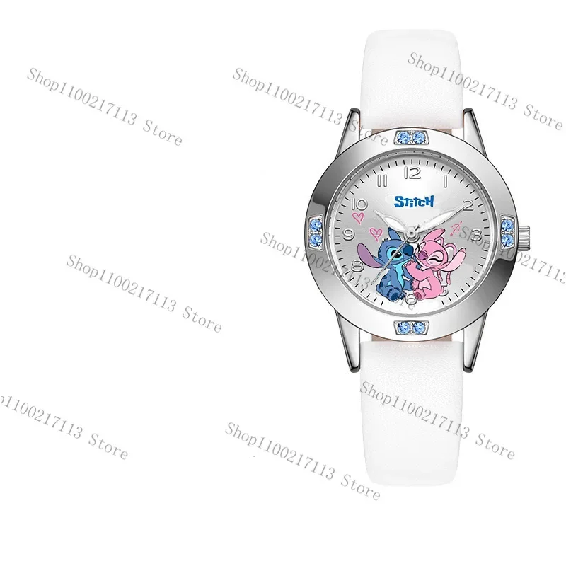 Neue Disney Stitch Kinderuhr Cartoon Stahlgürtel Gürtel Zeiger Digital Diamant Quarzuhr Jungen Mädchen Kinder Geburtstagsgeschenke