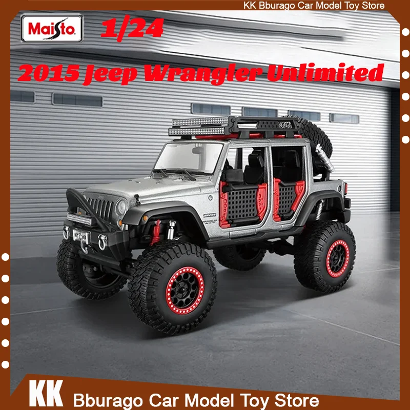 Maisto 1:24 2015 Jeep Wrangler Unlimited Diecast Model Pickup Truck Edition Alloy Luxury Vehicle Toy Collection Borthday Gift