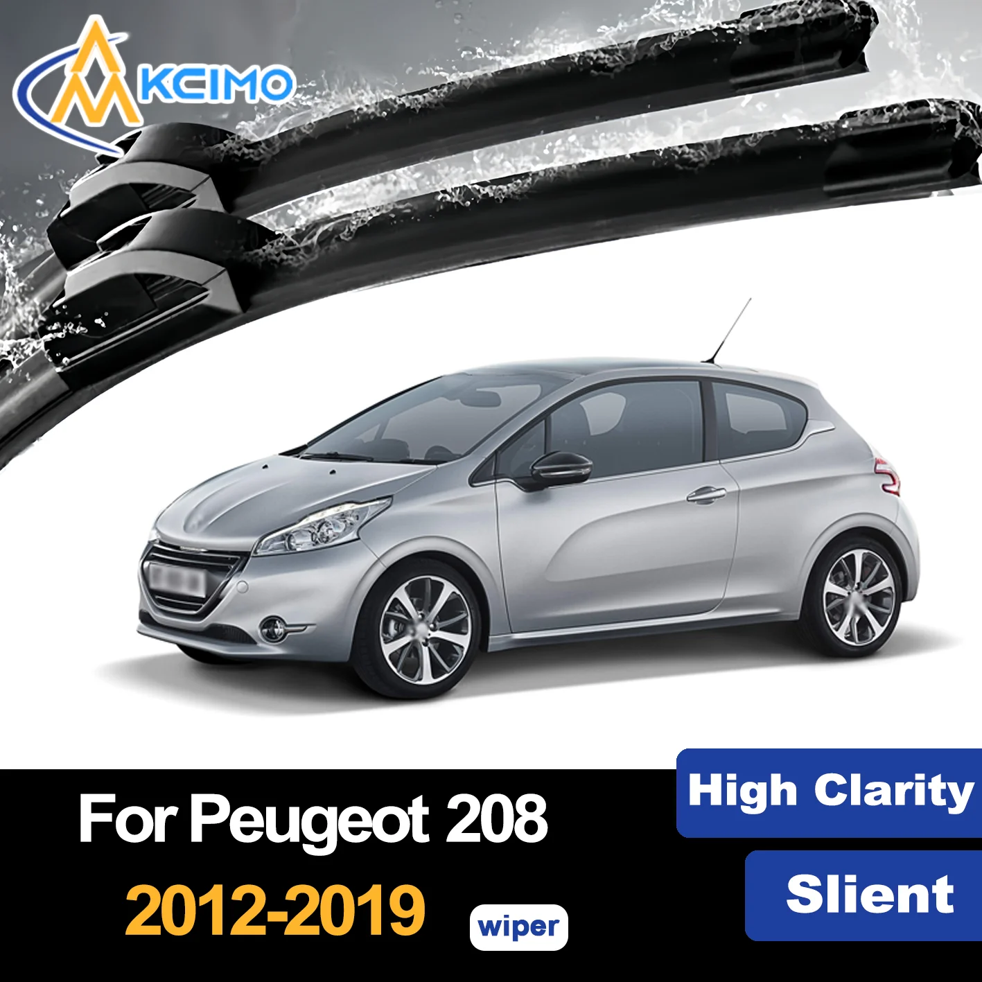 

Front Wiper Blades for Peugeot 208 A9 2012-2019 2013 2014 2015 2016 Premium Car Windscreen Windshield Window Wiper Accessories