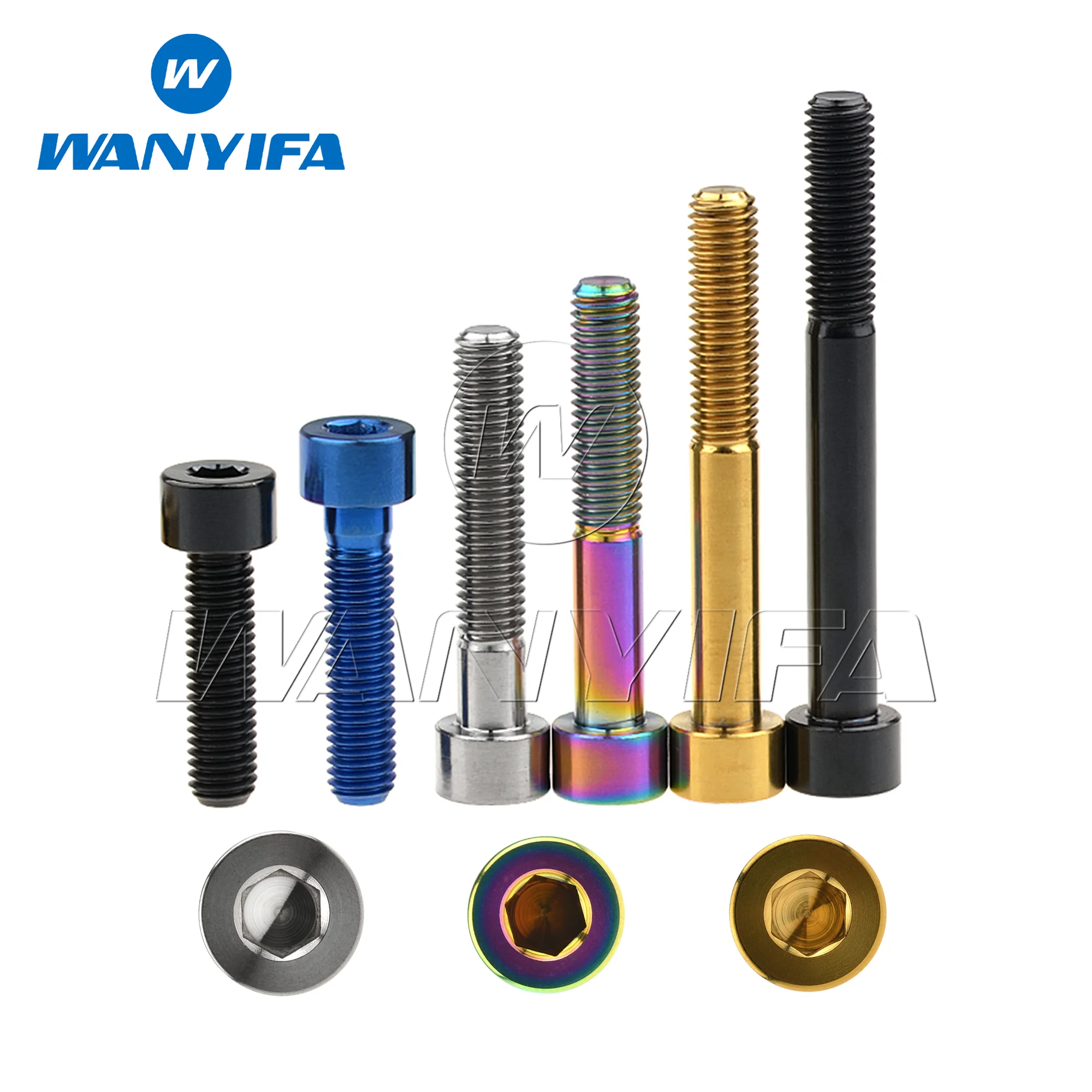 Wanyifa Titanium Bolts M8x 15 20 25 30 35 40 45 50 60 70mm Allen Key Socket Head Screw for Bicycle Motorcycle Car