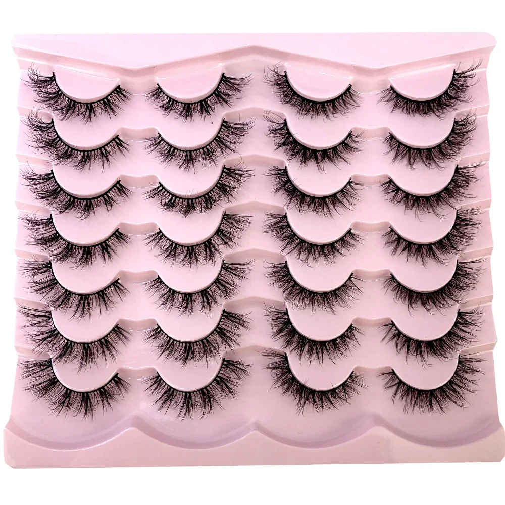 14 คู่ CAT EYE 3D Mink Lashes ขนตายาวธรรมชาติ Dramatic ขนตาปลอม Faux Cils แต่งหน้า Fake Eyelashes EXTENSION Maquiage