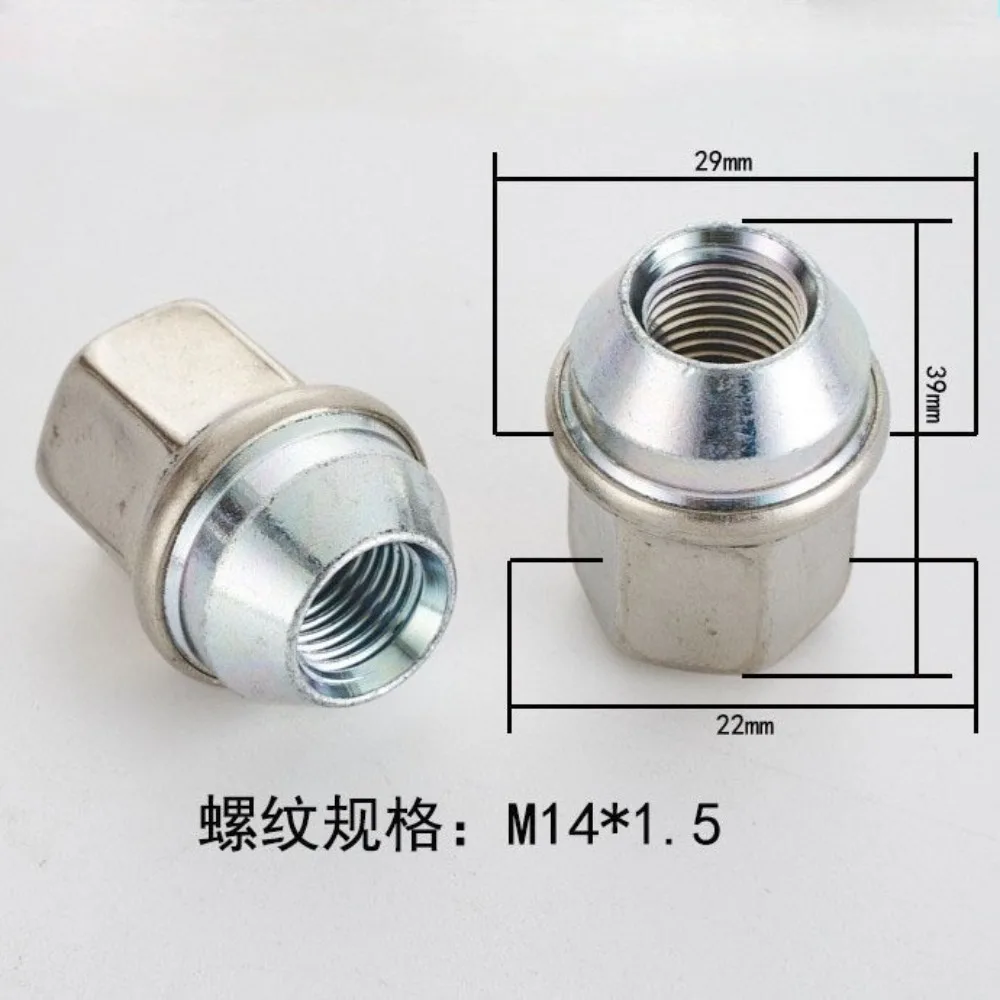 Wheel Lug Nuts Screws for Jeep Buick Dodge Chevrolet M14x1.5 Hex 22mm Thickness 38mm