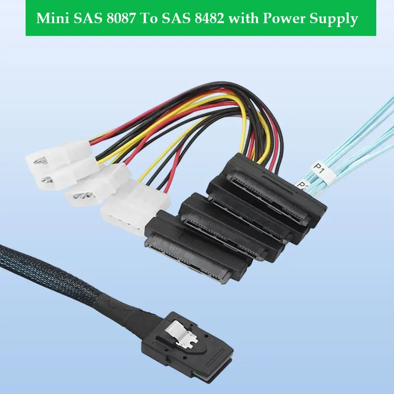 

ADT-Link Mini SAS 8087–SAS 8482 с боковым источником питания POWER Server Высокоскоростные кабели Опции длины 0,5 м 1 м