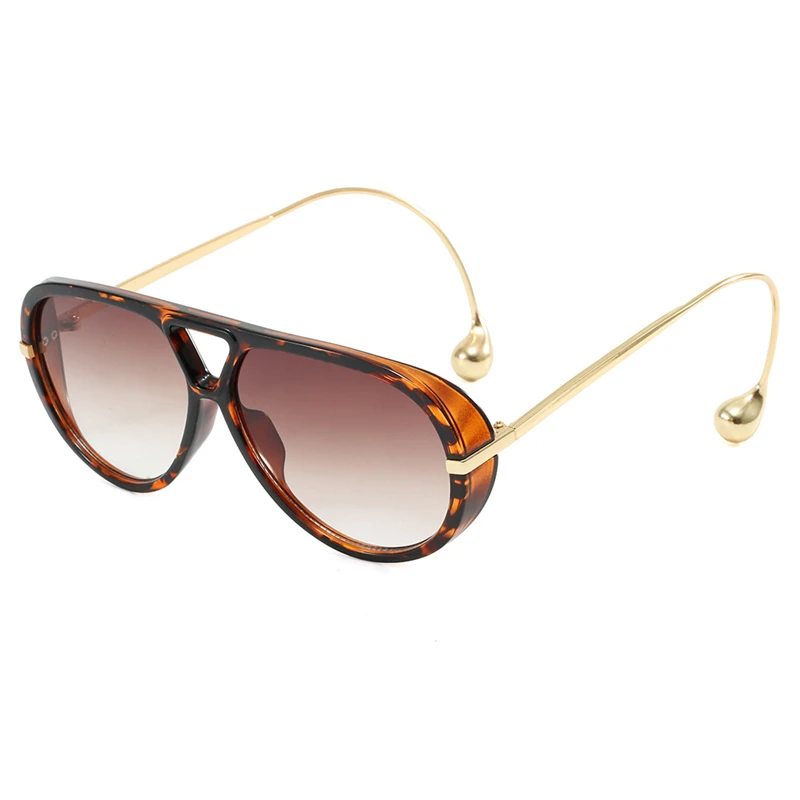 

2025 Luxury Oval Punk Pilot Sunglasses Oversized Metal Frame Sun Glasses for Women Men UV400 Protection Bicycle Glasses Eyewear