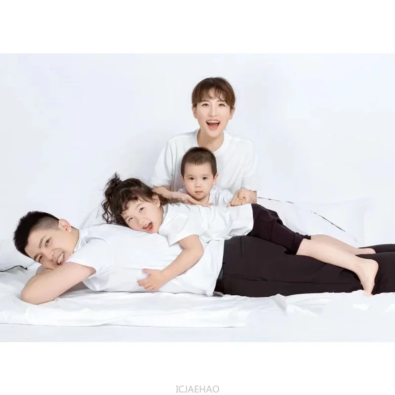 

Parent-child Cotton Short Sleeve Tops Tees Father Mother Baby Summer Clothes Mom Dad and Daughter Son Matching Family T-shirts