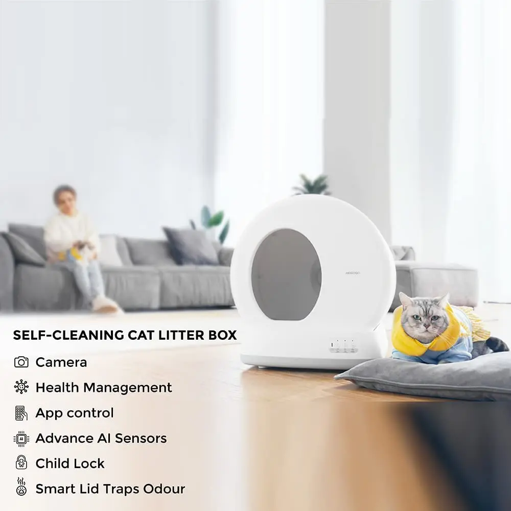 Wholesale Auto Cat Litter Box Large Electronic Smart Cat Toilet Closed Self Cleaning Pet Toilet For APP Control