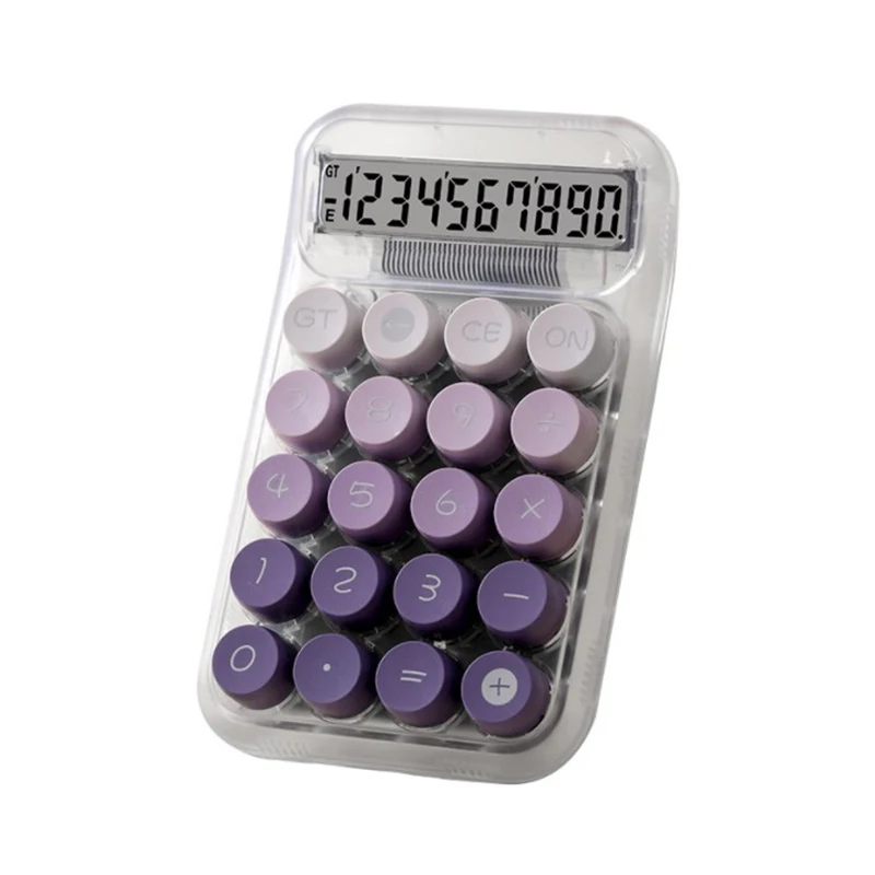Mechanical Pushbutton Calculator 10-Digit Display Large LCD Display Calculator Basic Standard Calculator For School Home