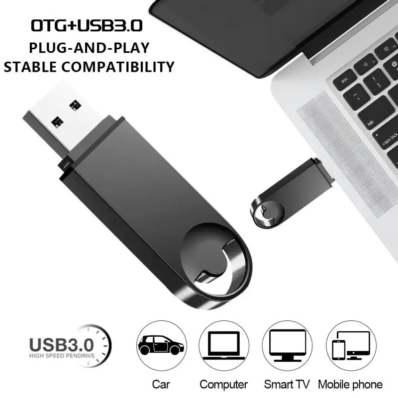 샤오미 U 디스크 고속 미니 메탈 USB 플래시 드라이브, 블랙 펜 드라이브 메모리 스틱, 골든 외장 스토리지, 2TB, 4TB, 8TB, 16TB