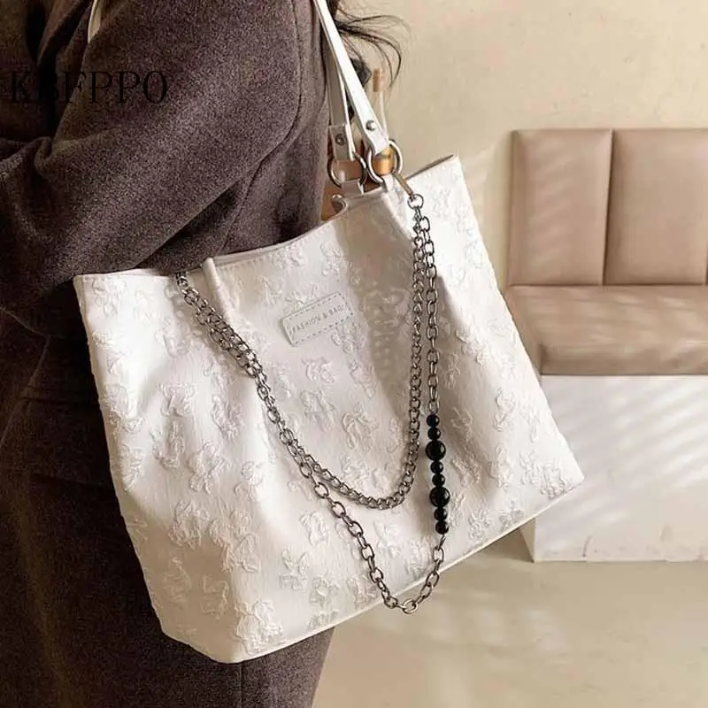 

Large Capacity Canvas 2023 New Ladies Handbags Luxury Design For Women Chain Class Work Tote Summer Casual Fashion Shoulder Bags