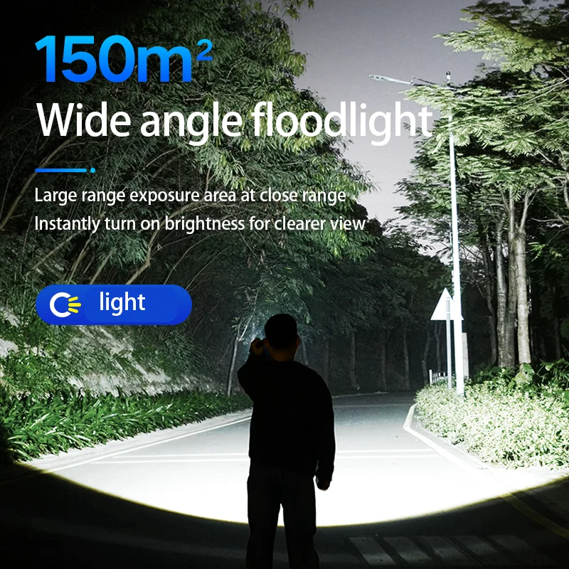 PHILIPS 2023NEW led flashlight camping lanterna fishing zoom 450m long-range sos Self Defense