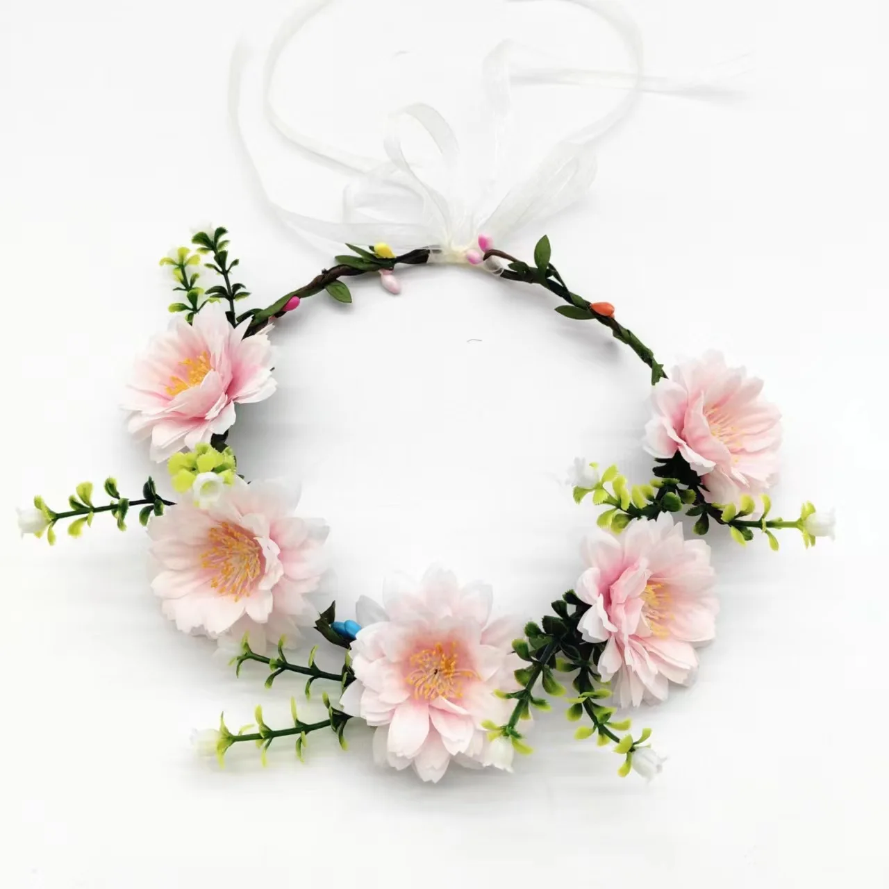 1pcs Floral Garland Wreath Tiaras Wedding Crown for Women Girls Boho Flower Headbands  Hair Accessories Jewelry Gifts Wholesale