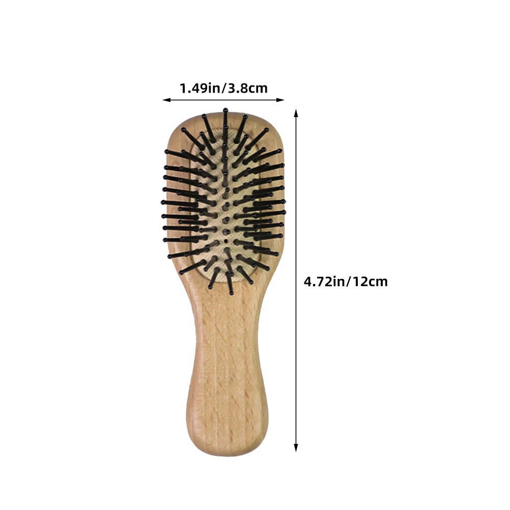 

2pcs Mini Comb Portable Scalp Massage Wooden Detangler Hair Brush Small Pocket Size For Travel Bamboo Set