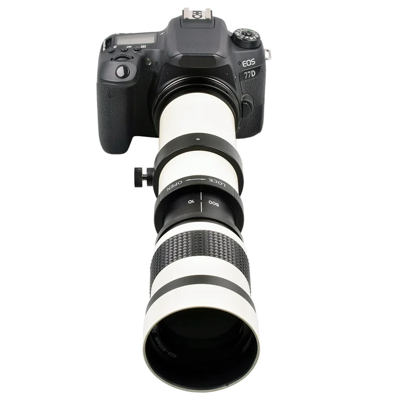 420-800mm Telephoto Zoom Lens Manual Zoom Lens SLR Camera Lens Suitable for Canon