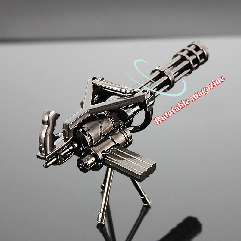18cm Mini Rotatable M134 Gatling Gun Alloy Model Toy Ornaments