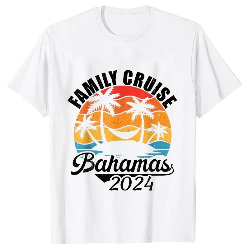 Bahamas Vacation Party Tees Shirt Graphic Y2k Tops Family Cruise 2024 Summer Matching T-Shirt Summer Trip Ship Unisex Clothing