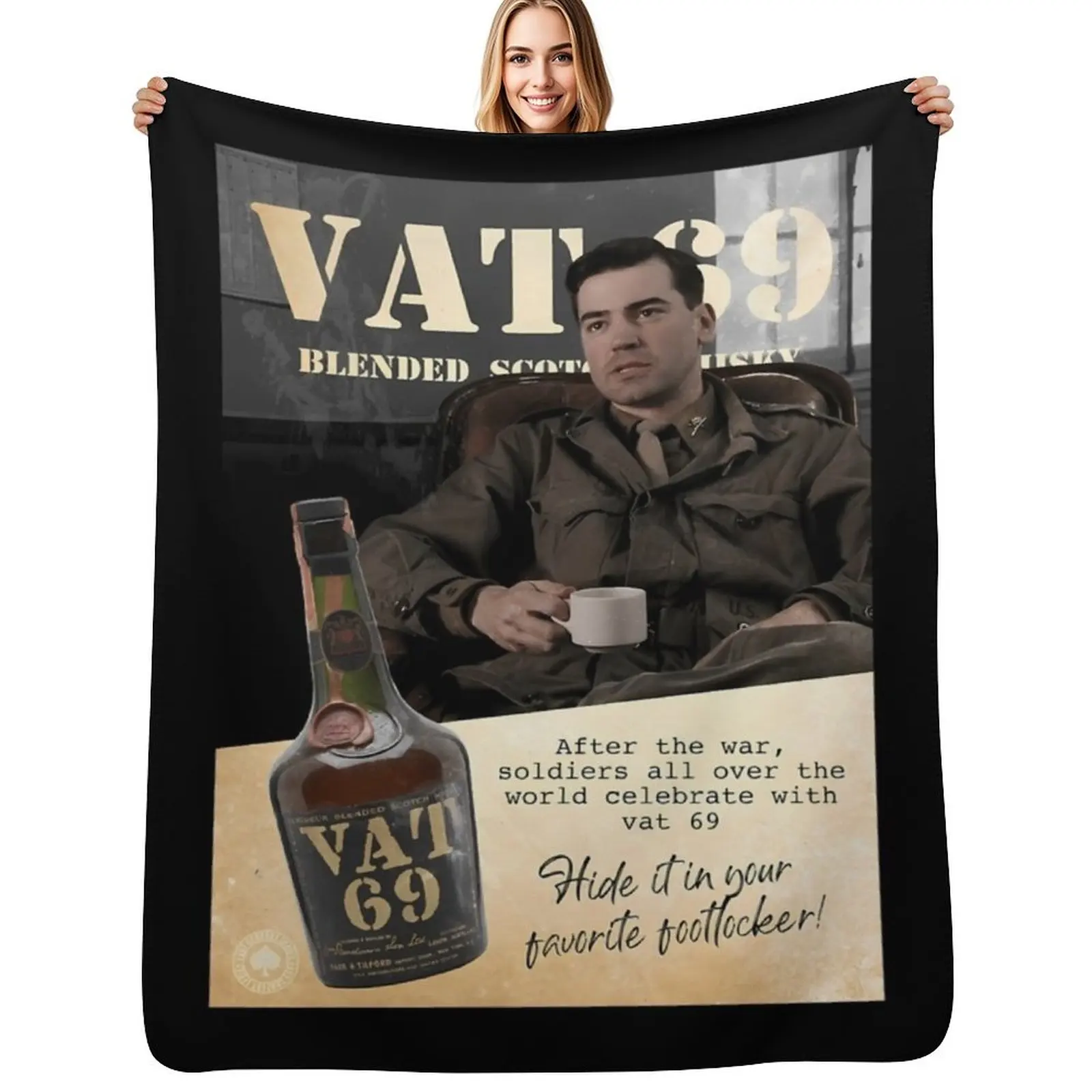 Nix Vat 69 Essential Throw Blanket Manta ligera y cálida para viajes y camping