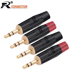 10PCS 3.5MM 3 Poles Stereo Male Plug Gold Plated Soldering 3 Pins 3.5MM Stereo Plug DIY Headphone Jack Wire Connector