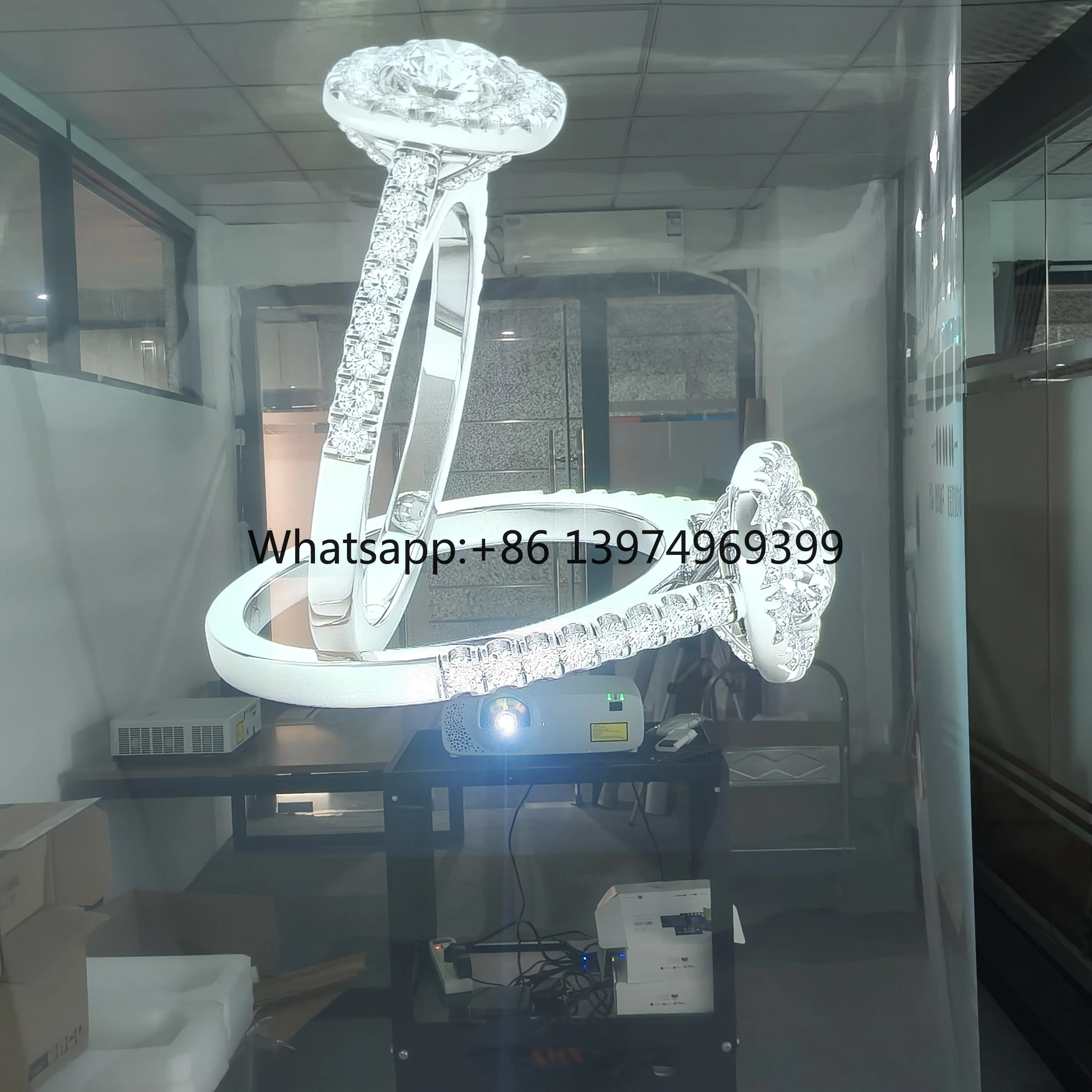 Holographic Projection Film 16:9 3D Window Advertising Glass Film Jewelry Store Display HD Transparent Interactive Rear
