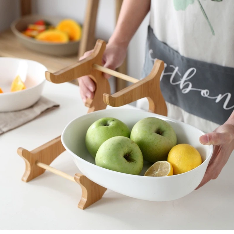 Japanese Creative Household Ceramic Fruit Plate Double Layer Dried Fruit Snack Dish Storage Tray Living Room Candy Holder