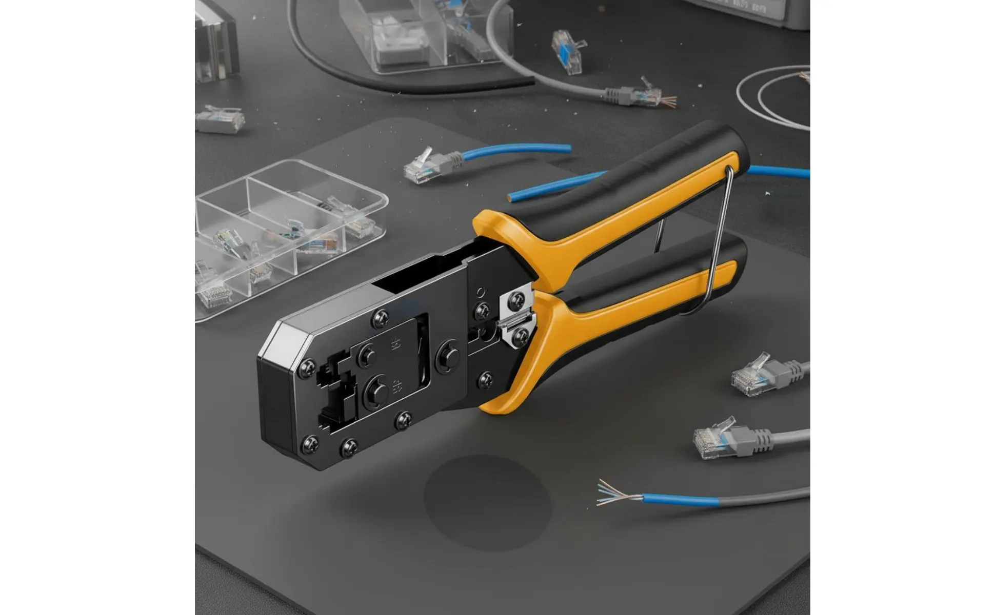Crimping Tool Multi-Functional Network Wire Crimper Wire Crimper and Insulation Remover Ergonomic Handle Crimping Tool Multi-Functional Network Wire Crimper Wire Crimper and Insulation Remover Ergonomic Handle