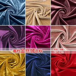 Spring and autumn thick golden velvet clothing fabric non-velvet cheongsam set dress