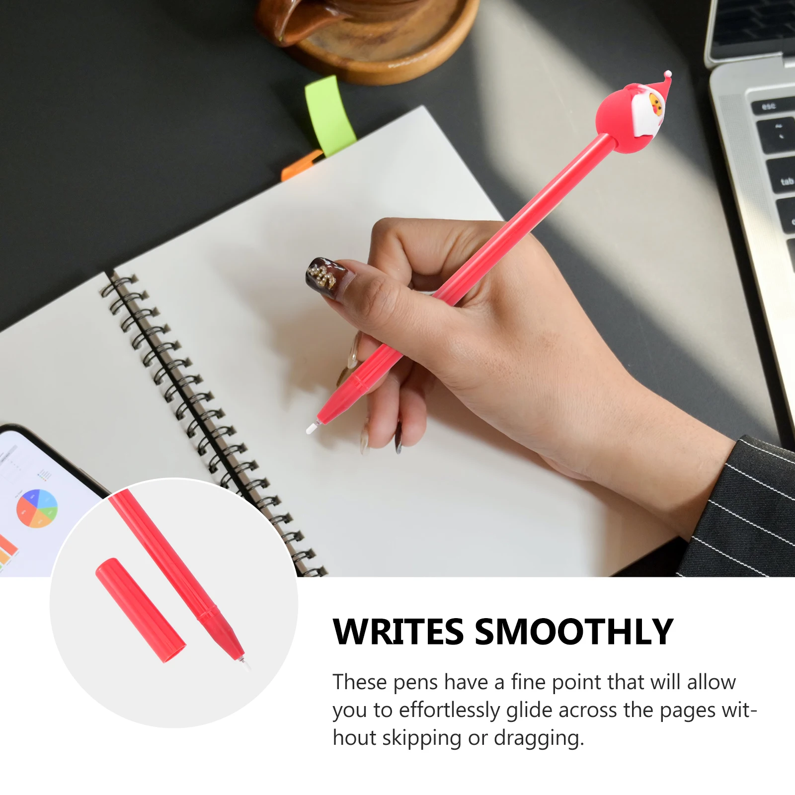 

3 Pcs Ink Pens School Office Supplies Red Santa Claus Design Gel Signing Pens Christmas Stationery School Supplies