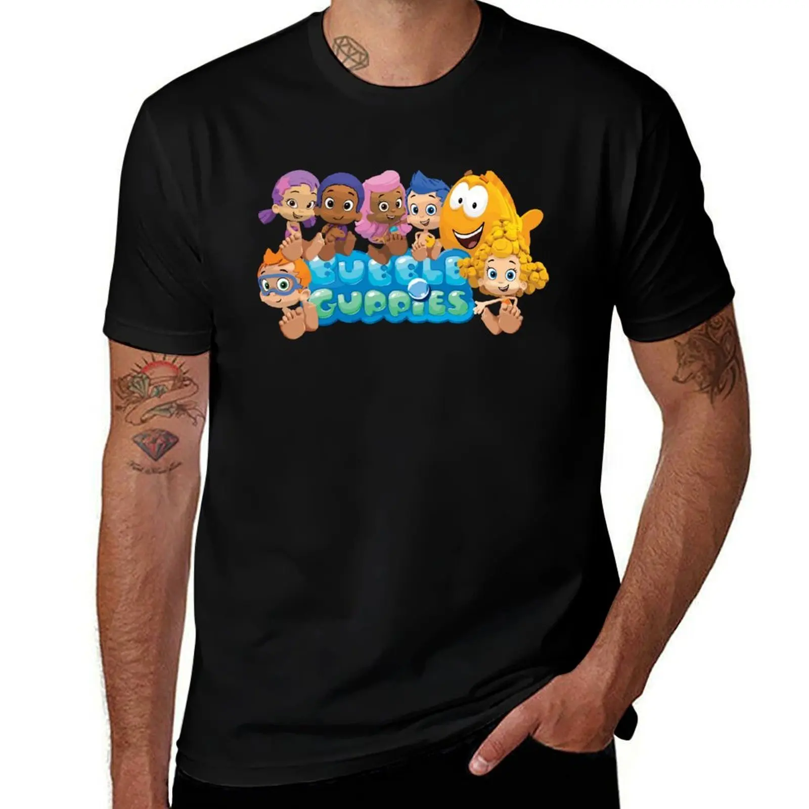 

Funny Bubble Company Guppies T-Shirt Basic Solid Color Short Sleeve T-Shirt