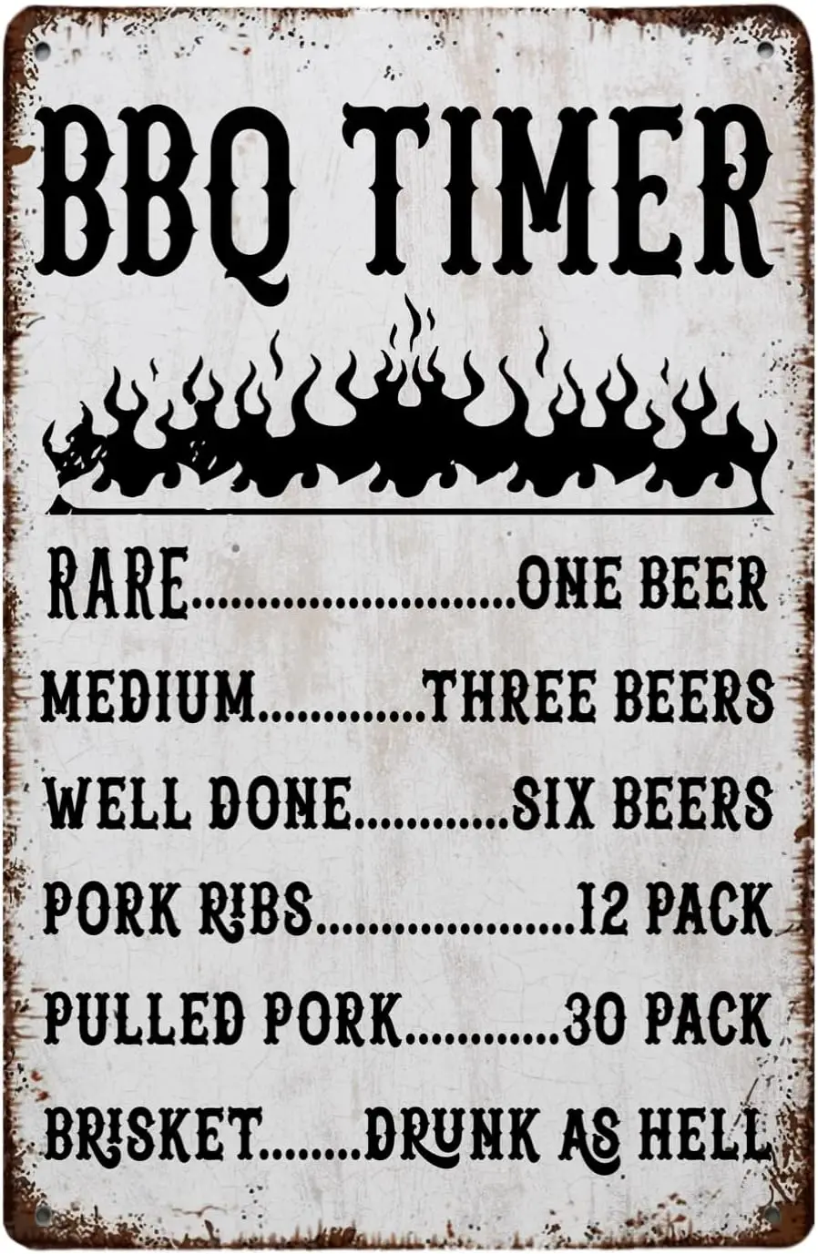 Funny BBQ Timer Sign Metal Poster, Farmhouse Barbecue Sign Metal Tin Sign Wall Décor, Garden Restaurant Bar Pub Garage Cafe Kitc