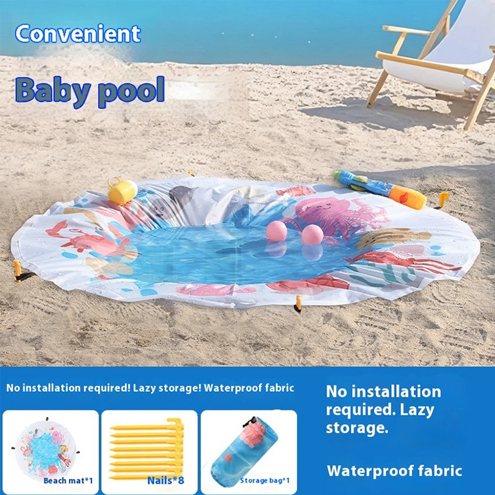 2025 شاطئ طفل بركة بطانية شاطئ التجديف بركة مع حقيبة حمل مقاوم للماء الصيف في الهواء الطلق لعب المياه لعبة للسفر نزهة