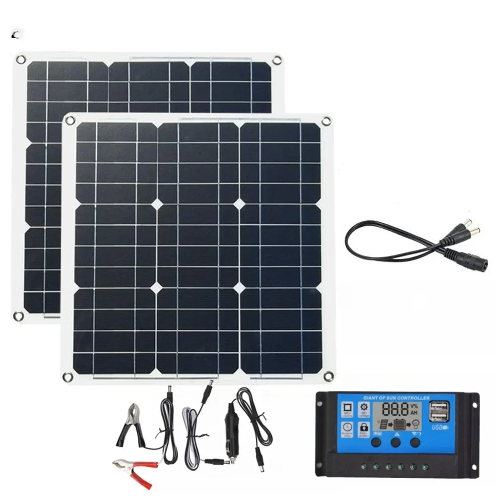 600W Solar Panel 12V Solar Cell 100A Controller Solar Panel for Phone RV Car MP3 PAD Charger Outdoor Battery Supply Camping