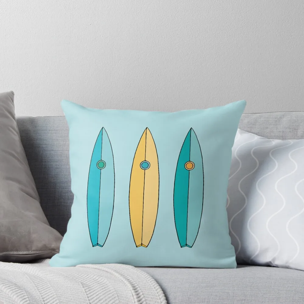 

Cool Summer Surf Board Set Throw Pillow Pillow Cases Decorative Pillowcase Cushion Covers For Sofas pillow