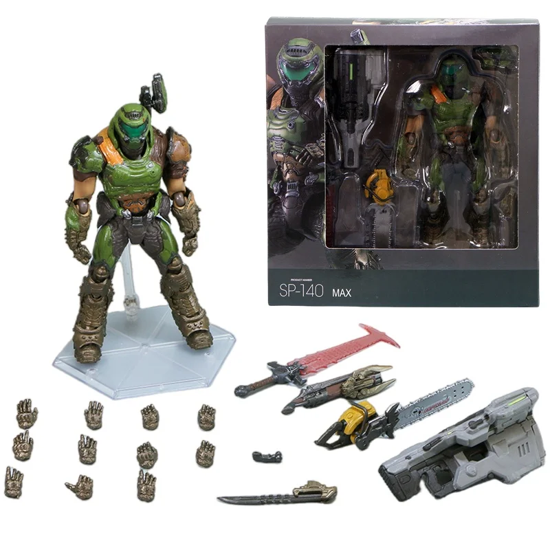 Figma SP-140 Doom Slayer Eternal Actionfigur Anime Zerstörer-Krieger Bewegliches Modell Statue Sammlerstück Desktop-Deko Spielzeug Geschenk