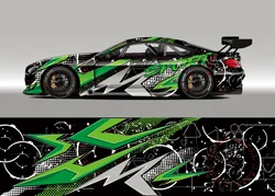 Full Body Racing Car Graphic Decal Vinyl Wrap Modern Design Vector Image Car Full Wrap Sticker Decorative Car Decal 300*60cm