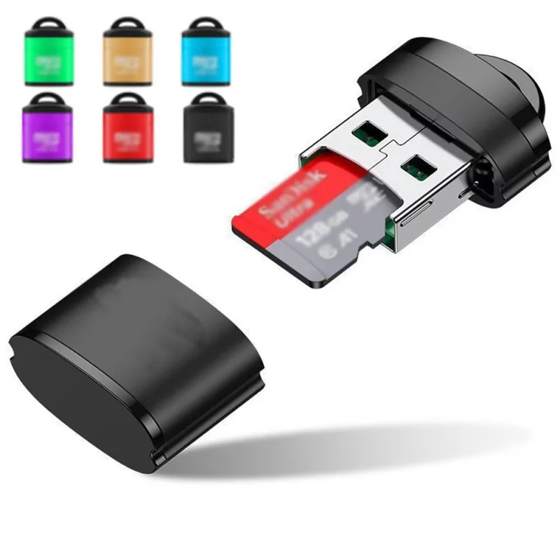1/2/3/6Pcs Aluminum Alloy Mini Card Reader Microsd/ TF Card / Mobile Phone Memory Card High-Speed 2.0 Card Reader