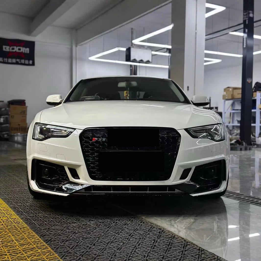 RS5スタイルのフロントバンパーキット,グリル付き,アウディA5 S5用アップグレードキット12-16