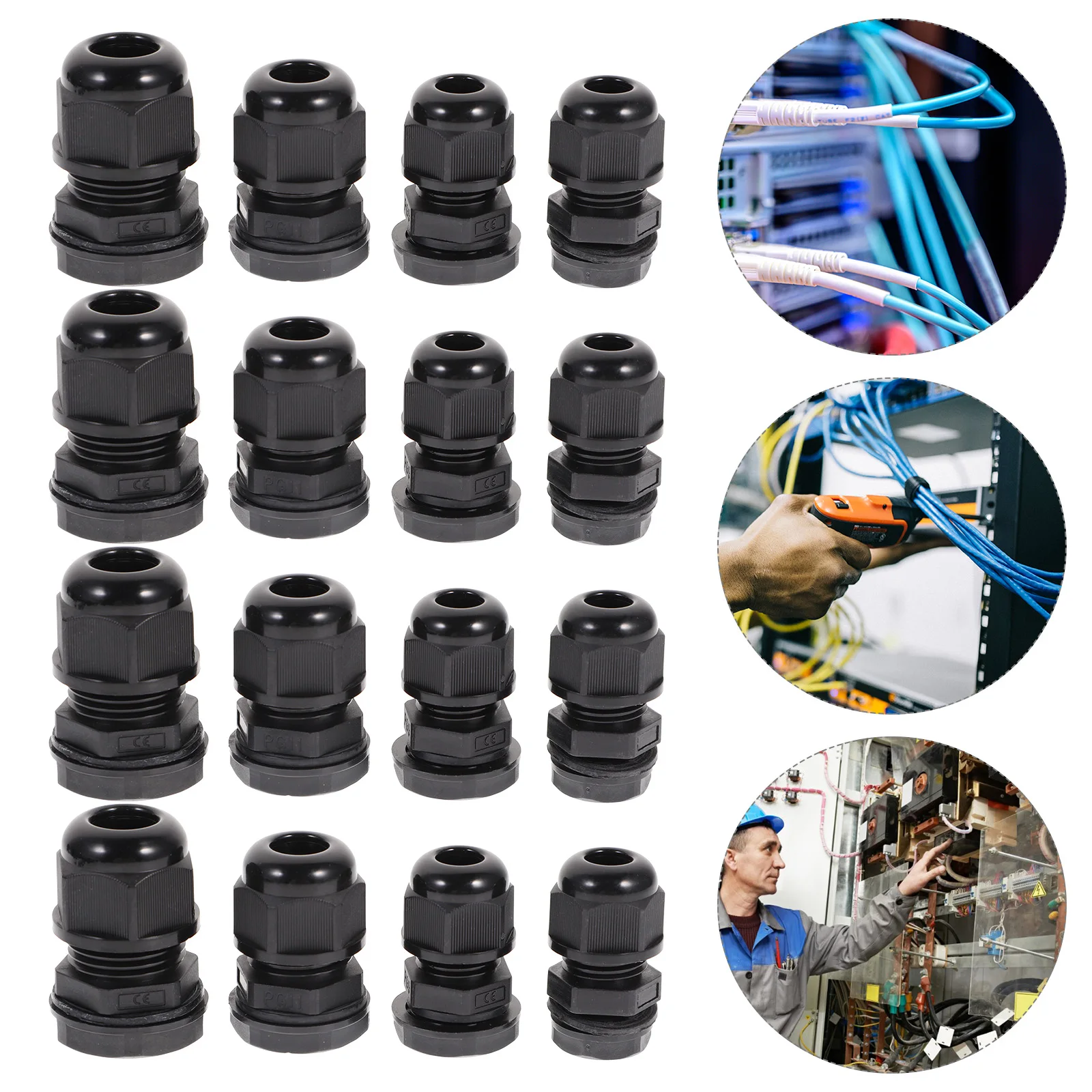 

20 Pcs Waterproof Cable Gland Nylon Connectors Electric Wire Clips Splice Cable Fixing Project Needs Electrical Products