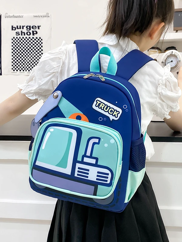 Borsa da scuola leggera per ragazzi della scuola materna Bapa Digger Tru Design ex Borsa per libri per bambini Chiusura con cerniera in materiale di nylon
