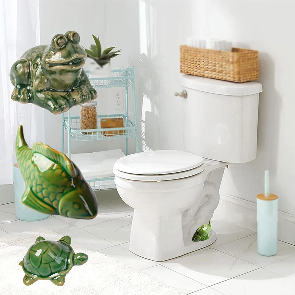 Cute Bathroom Decoration Gadgets Toilet Floor Bolt Caps Ceramic Sea Turtle Frog Toilet Bolt Caps Toilet Replacement Parts