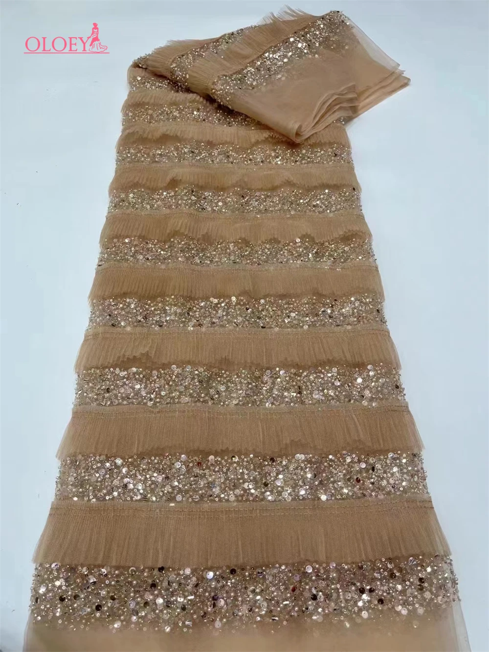 Tissu Africain NigWin à Paillettes pour Robe de Mariée, Broderie Française, Maille, Perle, Dentelle, Élégant, Mode 2024