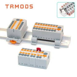 1PCS Wire Electrical Connectors PTFIX 2.5mm Wire Merging And Branching Device Push-in Terminal Block Connector Mount On Din Rail