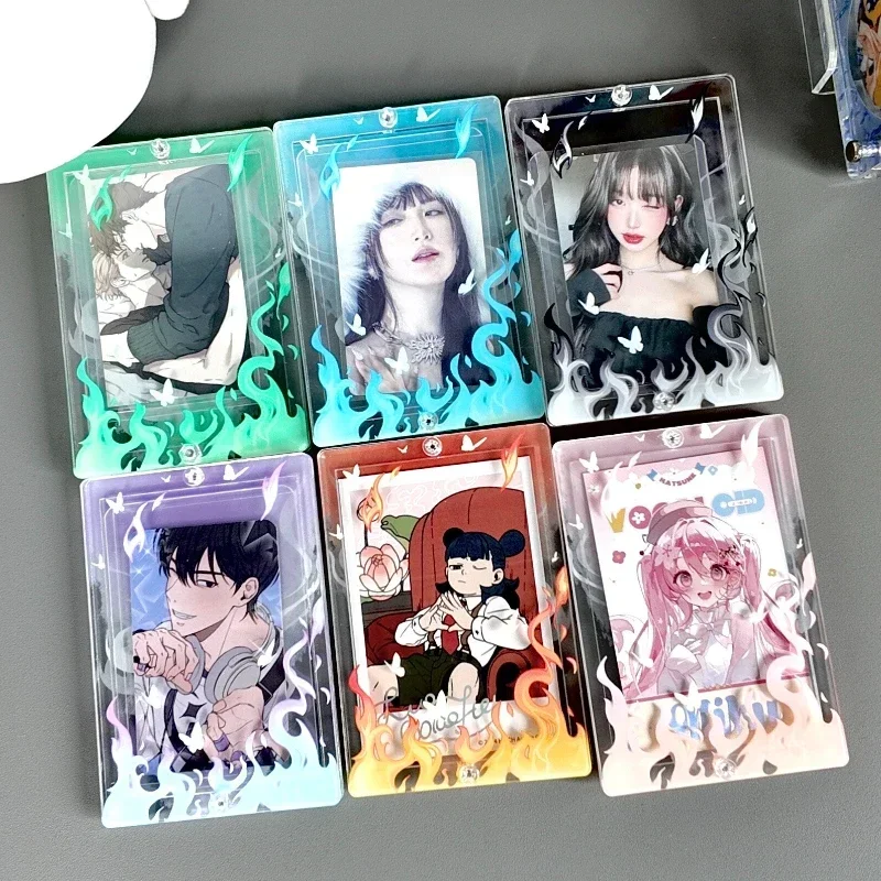 Colorful Acrylic Photo Frame with Holder Cartoon Anime Photocard Holder Kpop Photo Sleeves 3 Inch Card for Women Wholesales New