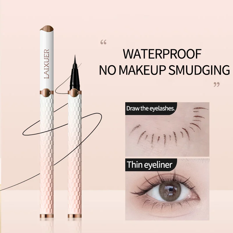 Slanke eyeliner Zacht bont Sponsborstel Waterdicht Zweetbestendig Langdurig en vlekvrij Newbie Bruine eyeliner Vloeibare pen Dames